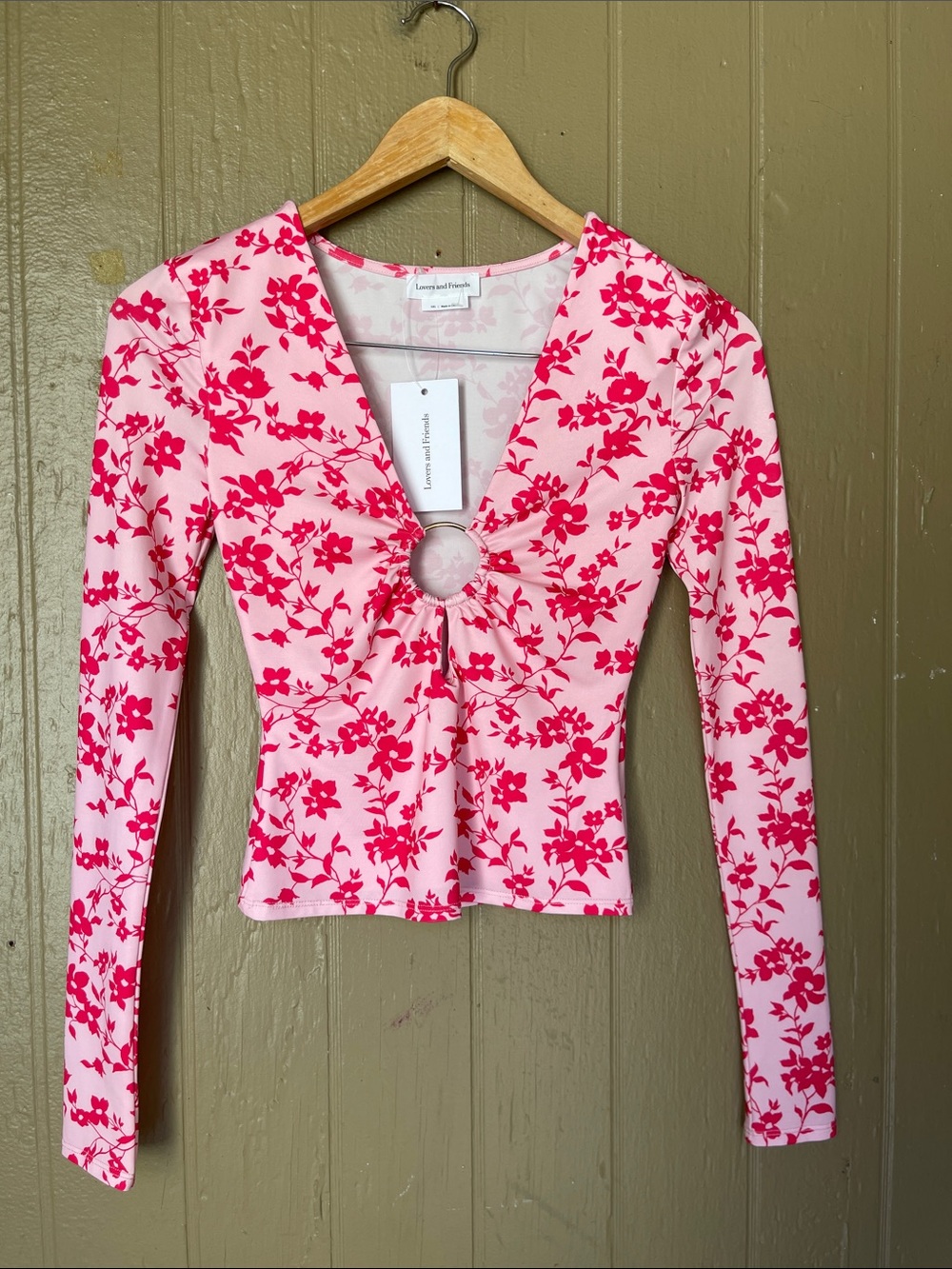 Lovers + Friends Marais Long Sleeve Top in Fiona Floral Size XXS